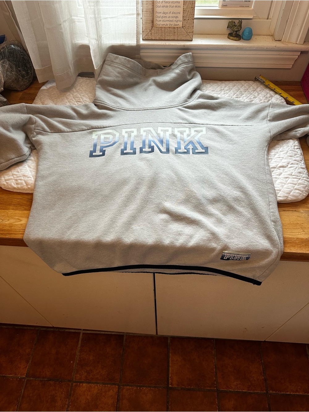PINK Pullover Sweatshirt with Gradient Logo vin